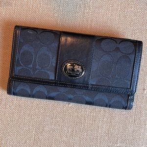 Black Coach wallet with checkbook insert